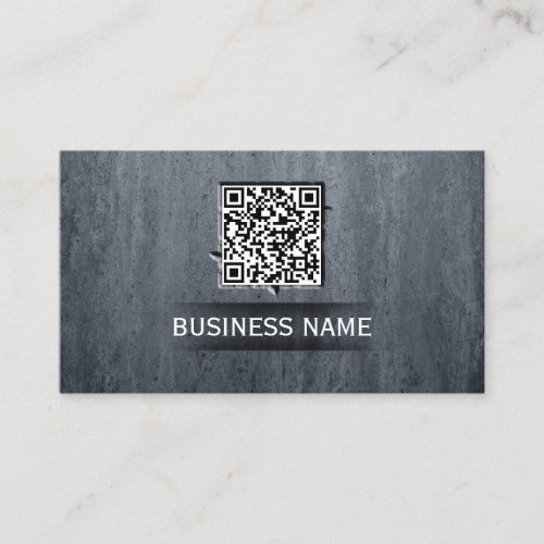 Cool QR Code Embed Stone Texture Business Card