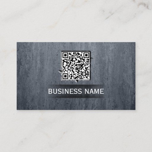 Customizable Cool QR Code Embed Stone Texture Business Card