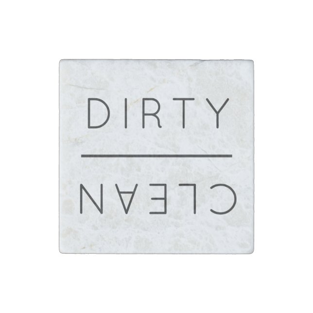 Modern Stone Clean Dirty Kitchen Dishwasher Magnet (Front)
