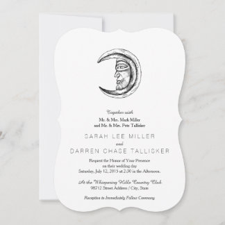 Modern Stone Crescent Moon Invitation
