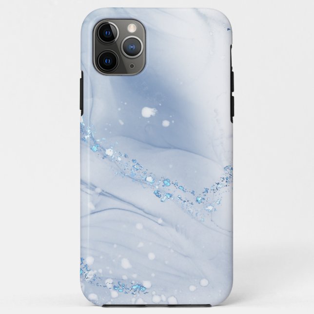 Modern Stone Dusty Blue Marble Case-Mate iPhone Case (Back)