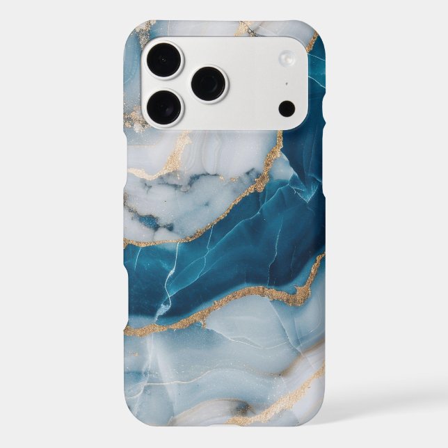 Modern Stone Dusty Blue Marble Case-Mate iPhone Case (Back)