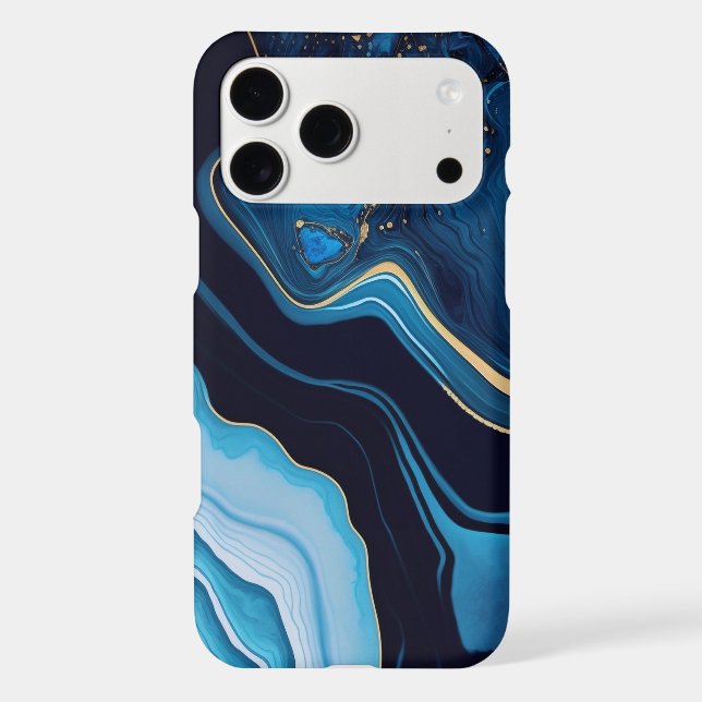 Modern Stone Dusty Blue Marble Case-Mate iPhone Case (Back)