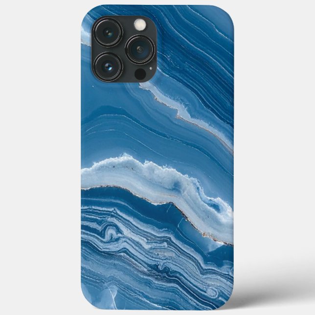 Modern Stone Dusty Blue Marble Case-Mate iPhone Case (Back)
