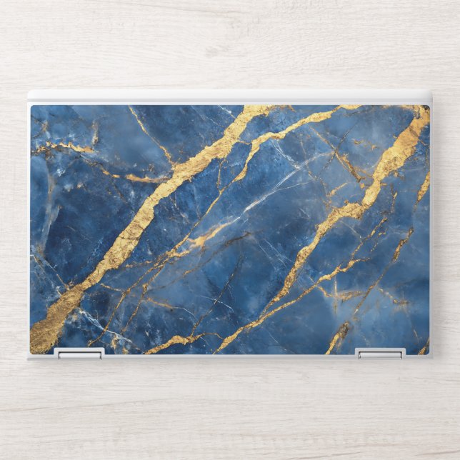 Modern Stone Dusty Blue Marble  HP Laptop Skin (Front)