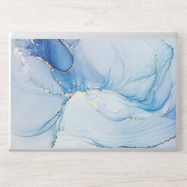 Modern Stone Dusty Blue Marble  HP Laptop Skin (Front)