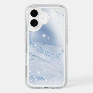 Modern Stone Dusty Blue Marble iPhone 16 Case
