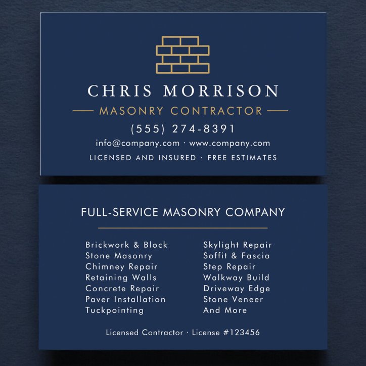Modern Stone Masonry Business Card