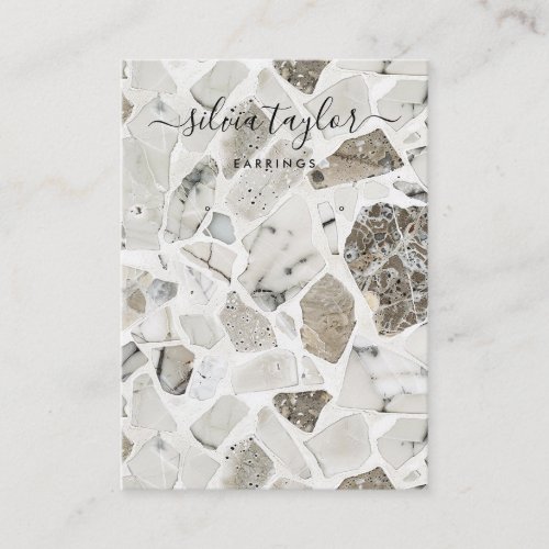 Modern Stone Simple Neutral Earring Display Business Card