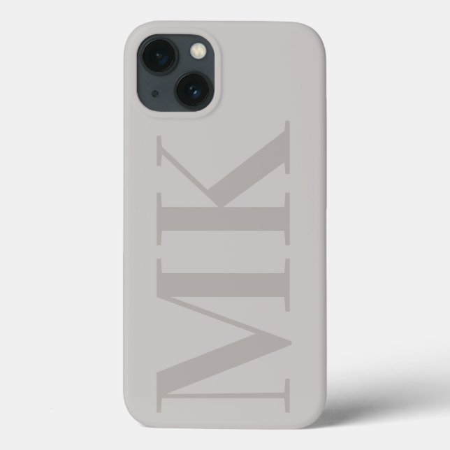 Modern stone two tone minimalist initials Case-Mate iPhone case (Back)