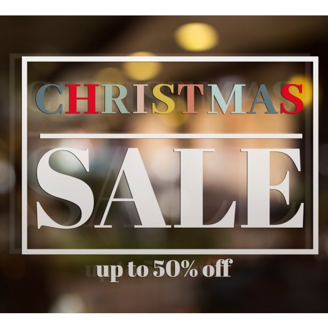 Modern Store Window Christmas Sale Cling (Creator Uploaded)
