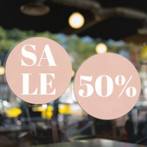 Modern Store Window Sale Pastel Pink Cling