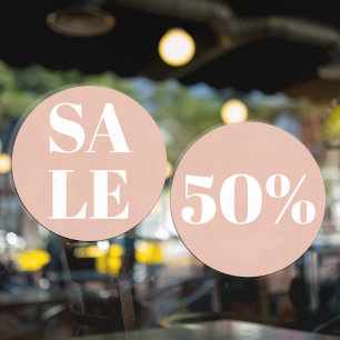 Modern Store Window Sale Pastel Pink Cling