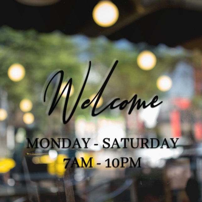 Modern Store Window Welcome Window Cling (Creator Uploaded)