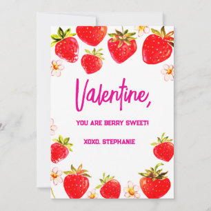 Modern Strawberry Berry Valentines Day Invitation