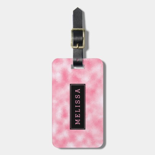 Modern Strawberry  Cream Glitter Texture Luggage Tag