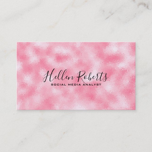 Modern Strawberry & CreamFaux Glitter Business Card (Front)