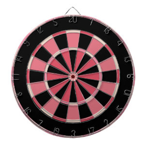 Modern Strawberry Pink and Black Dart Board
