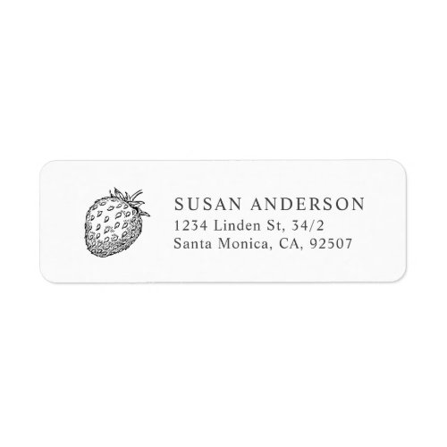 Modern Strawberry Return Address Label