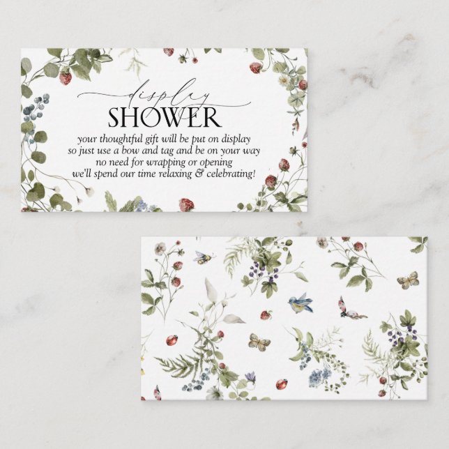 Modern Strawberry Summer Unwrapped Display Shower Enclosure Card (Front/Back)