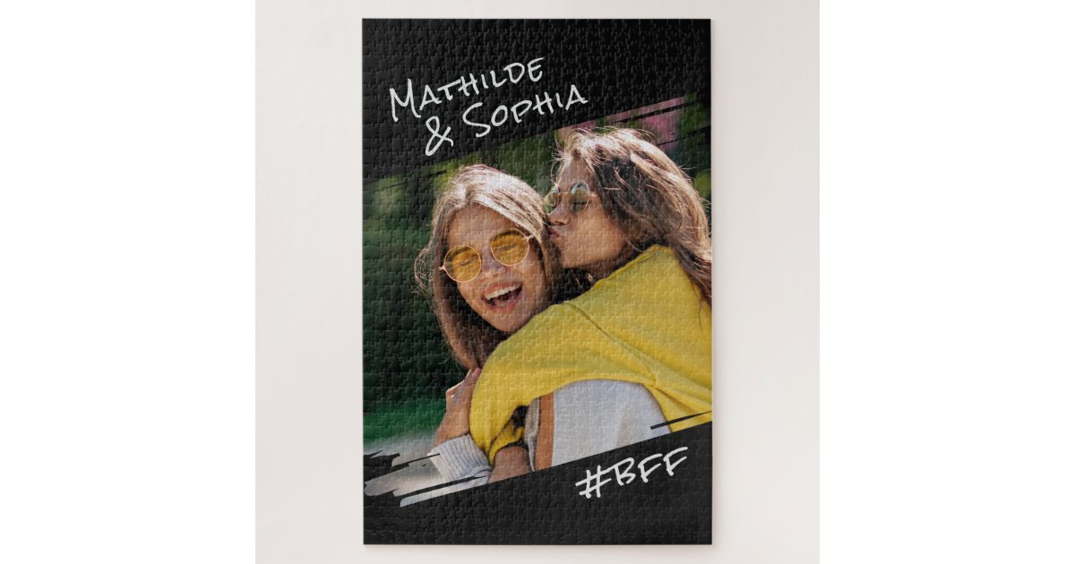 Photo Bbf Modern Street Art Add Your Photo BBF Best Friends Jigsaw Puzzle | Zazzle