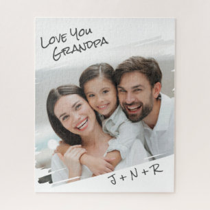 Modern Street Art Add Your Photo Love You Grandpa Jigsaw Puzzle