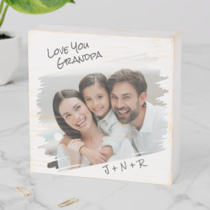  Modern Street Art Add Your Photo Love You Grandpa Wooden Box Sign
