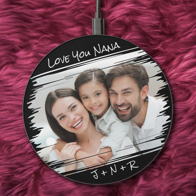     Modern Street Art Add Your Photo Love You Nana Wireless Charger (Creator Uploaded)