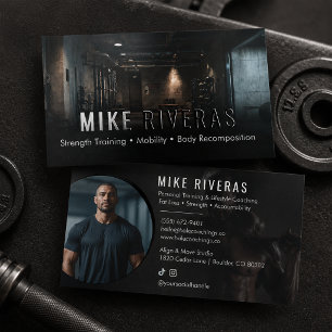 Modern Strength Training Fitness Coach Personal Raised Spot UV Business Card