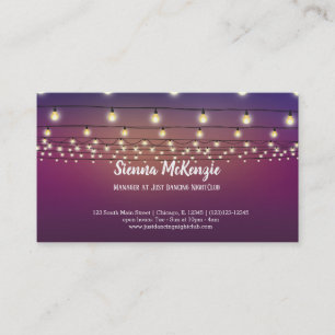 Modern string lights business card