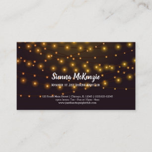 Modern string lights business card