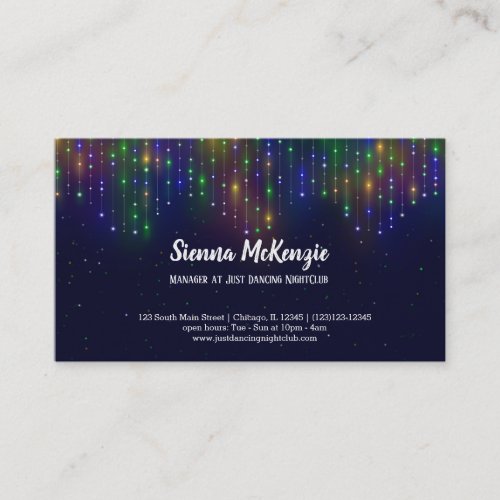 Modern string lights business card