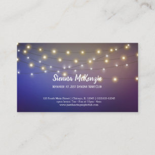 Modern string lights business card