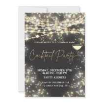 Modern  string lights corporate Cocktail party Invitation