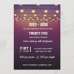 Modern string lights invitation