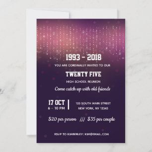 Modern string lights invitation