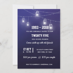 Modern string lights invitation