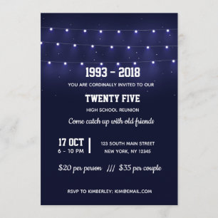 Modern string lights invitation