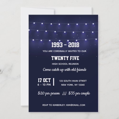 Modern string lights invitation