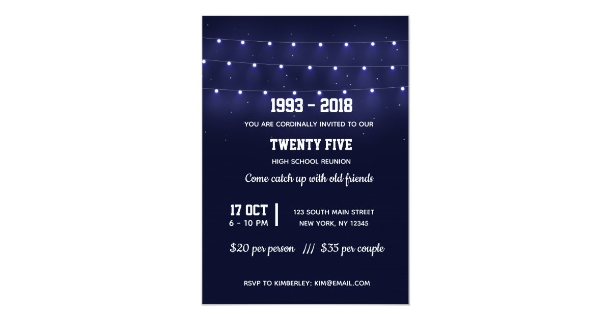 Modern string lights invitation