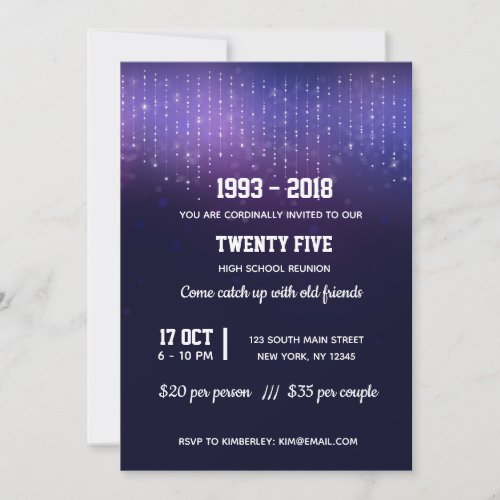 Modern string lights invitation