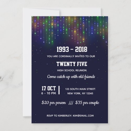 Modern string lights invitation