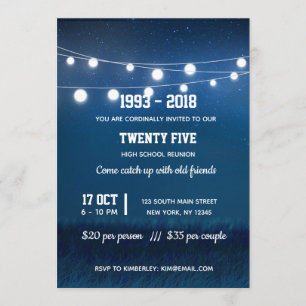 Modern string lights invitation
