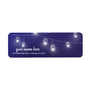 Modern string lights label