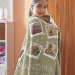 Modern String Lights Photo Collage Fleece Blanket<br><div class="desc">Special personalized 6 blanket, a gift of treasured memories that can be kept forever. The blanket features 6 photos, the template text reads 'GRANDMA, I LOVE YOU SO MUCH' but this can be changed to any relative and is signed off with who its from. A great gift for holidays, birthdays,...</div>