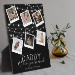 Modern String Lights Photo Collage Plaque<br><div class="desc">Special personalized 6 blanket, a gift of treasured memories that can be kept forever. The plaque features 6 photos, the template text reads 'DADDY, I LOVE YOU SO MUCH' but this can be changed to any relative and is signed off with who its from. A great gift for fathers day,...</div>