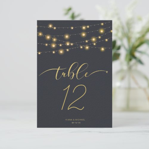 Modern String Lights Table Numbers Gold ID585