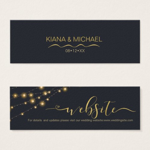 Modern String Lights Wedding Website Gold ID585