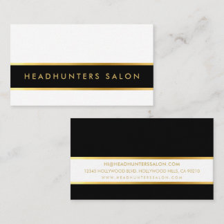 MODERN STRIP skinny band simple slick black gold Business Card