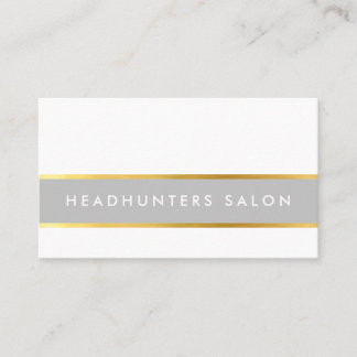 MODERN STRIP skinny band simple slick gray gold Business Card
